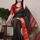 Jet Black with Vibrant Red Zari Border__Rangritiya™