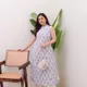 White with Blue Floral Print__ERAVATI FASHION 