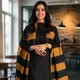 Black with mustard strip 