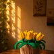 Yellow Tulip Brown Pot