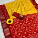 PA- Yellow With Red Pallu With Bandhani Design__Joliza Fashion