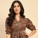 Brown, Red & Mustard__JAYPORE KURTI