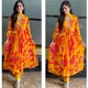 Bright Haldi Yellow with Pink Floral Print__Vastram Kurti