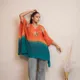 Orange & Teal Blue Ombre Shaded__Timaraa