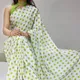 White with Lime Green Polka Dots__Dheera