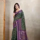 Dark Green base with Purple contrast border__Her Cloths