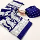 Navy Blue Elephant Print Saree__Navinya Vastra