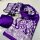Purple Madhubani Print Saree__Navinya Vastra