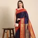 Navy Blue Red__Peacock Sarees