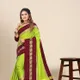 Lemon Green & Brown__Peacock Sarees