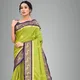 Lemon Green & Navy Blue__Peacock Sarees