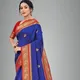 Navy Blue & Red__Peacock Sarees