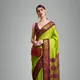 Lime Green Brown__Peacock Sarees