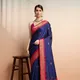 Navy Blue Red__Peacock Sarees