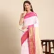 White & Pink__Peacock Sarees