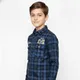 Blue Plaid Checked Casual Shirts__Arvest