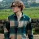 Emerald Green & Beige Check__HASAL