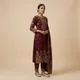 Wine Red With Golden Floral Embroidery__Pricon Aarogyam Med Sutra