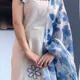 Off-White with Blue Floral Dupatta__Sheesh