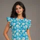 Aqua Blue / Blue Floral