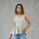 Ivory / Cream with Blue & Olive Floral Print