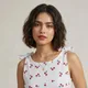 White with Red Cherry Print