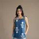 Indigo Blue with White Print