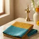 Mustard Yellow And Teal Blue__Zari and Saree