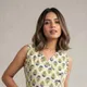 Cream / Ivory with Blue & Olive Green Floral Print