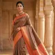 Copper Brown And Coral Pink__Zari and Saree