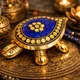 Antique Gold with Turquoise Blue__RahaDecor