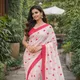 Pink Heart White__Shree Kala Saree