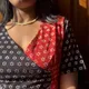 Black Maroon Flower Print