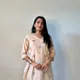 Gentle Blush Peach Base with Muted Charcoal Gray Prints__Akshya Marketing And Consulting