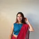 Vibrant Crimson Red Base with Multicolor Checks__Akshya Marketing And Consulting