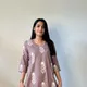 Dusty Mauve / Muted Lavender Base with Ivory White Print__Akshya Marketing And Consulting