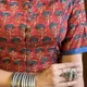 Rust Red / Brick Red with Indigo Floral Print__Akshya Marketing And Consulting