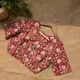 Crimson Red & Beige / Ivory Motifs