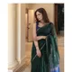Bottle green with royal blue __Deeksha Cotton
