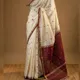 Off white with red pallu__Deeksha Cotton