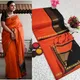 Orrange with black pallu__Deeksha Cotton