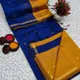 Royal blue with yelllow pallu__Deeksha Cotton