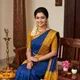 Royal blue with yelllow pallu__Deeksha Cotton
