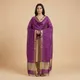Mangeta Purple__Banaras Silk Fabric 