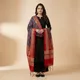 Magenta Black__Banaras Silk Fabric 