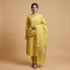Yellow__Banaras Silk Fabric 