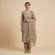 Grey__Banaras Silk Fabric 