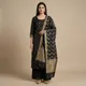 Black__Banaras Silk Fabric 