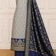 Grey& nevi __Banaras Silk Fabric 