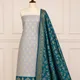 Firozi & safayer __Banaras Silk Fabric 